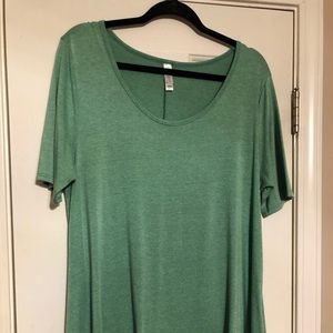 Lularoe Solid heathered green perfect tee large